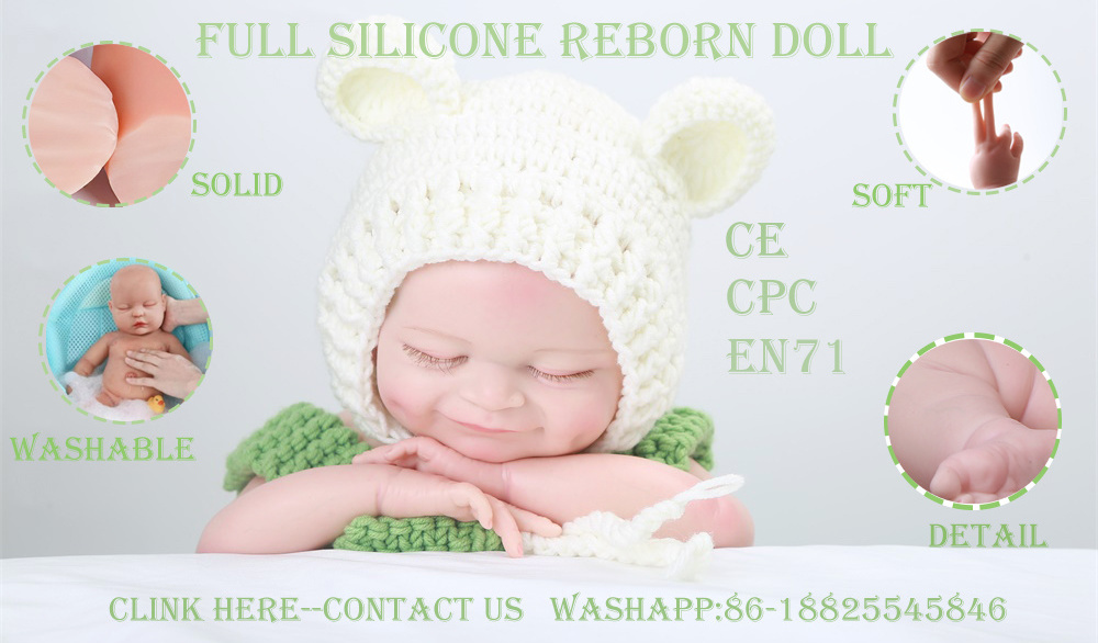 New Arrival Realistic 45 Cm Real Newborn Doll Long Hair Lifelike Soft Silicone Reborn Baby Doll