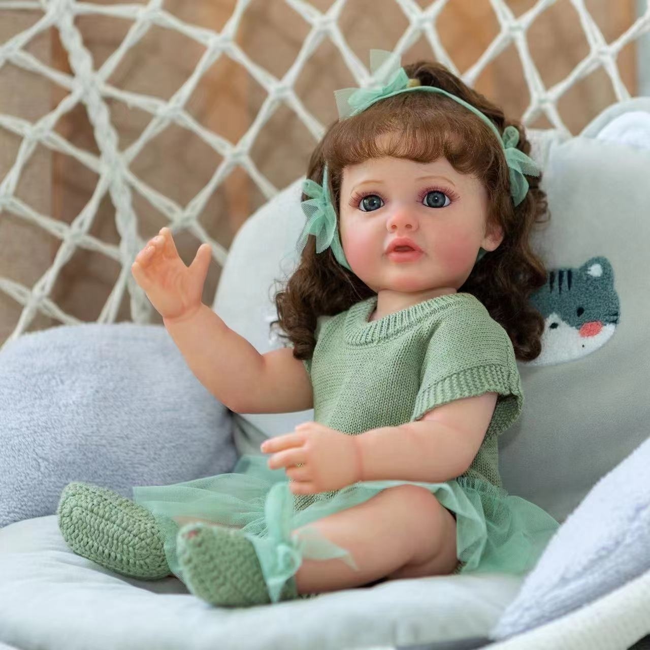 Soft Toy 22Inch Bebe Reborn De Silicone Solid 55 Cm Newborn Silicone Reborn Baby Dolls For Sale