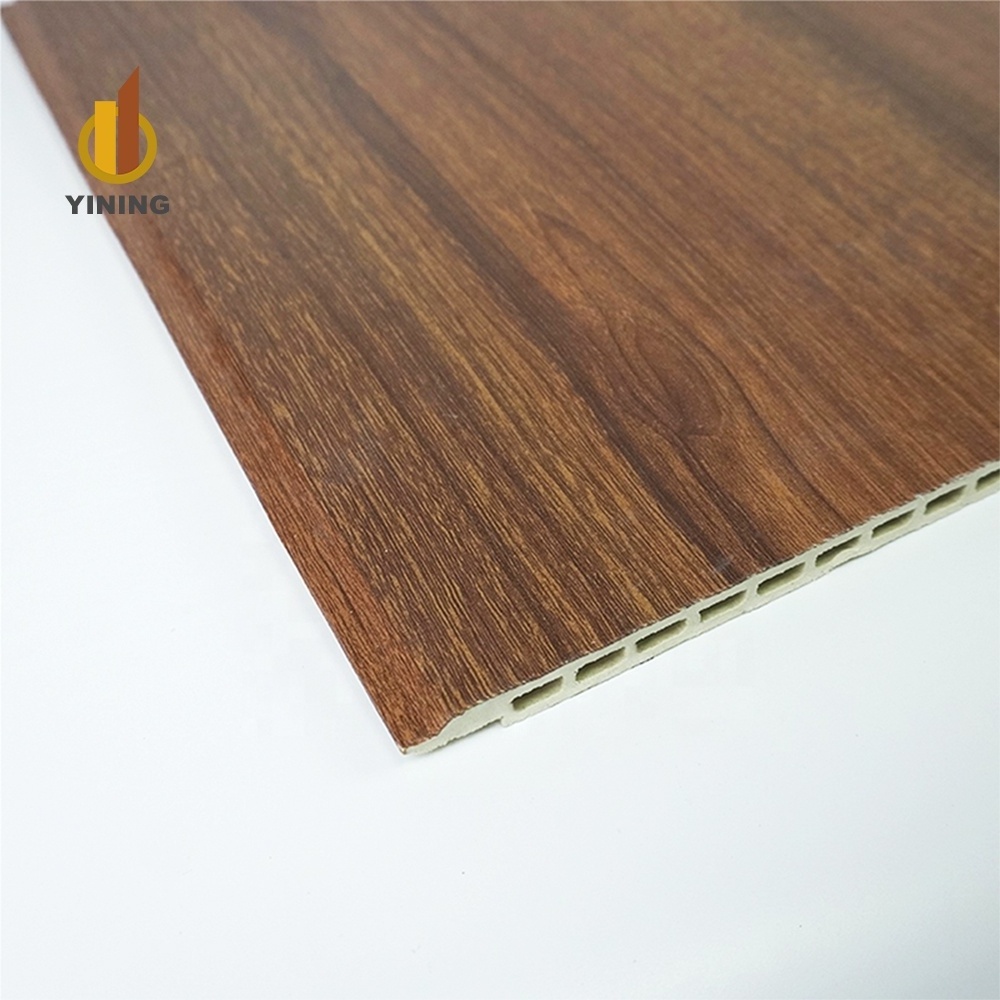 YINING Wooden Grain Pvc Wall Panel WPC Wall Boards Interior Hollow Flat Splicing Cladding Panels For Wall Decor home decoration