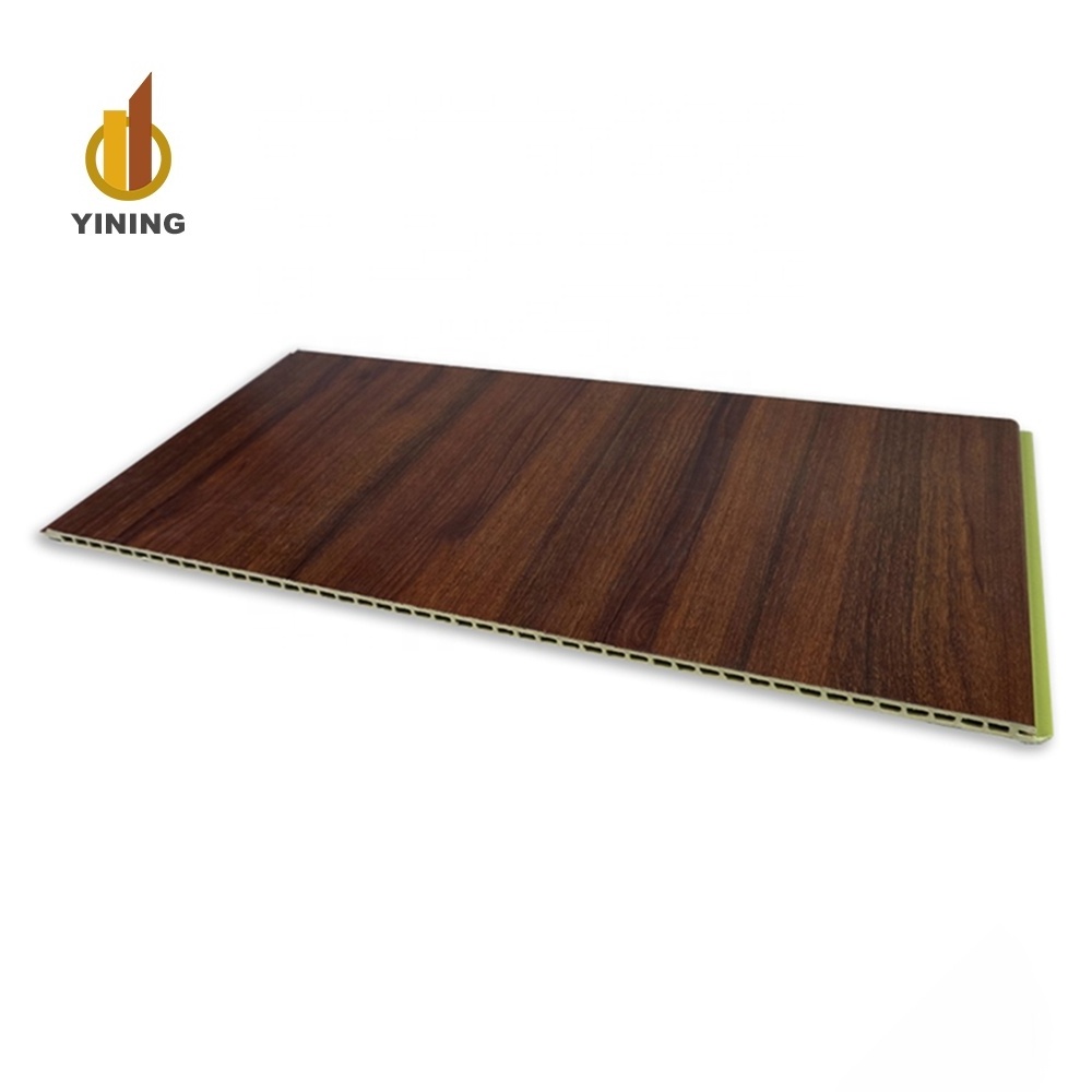 YINING Wooden Grain Pvc Wall Panel WPC Wall Boards Interior Hollow Flat Splicing Cladding Panels For Wall Decor home decoration