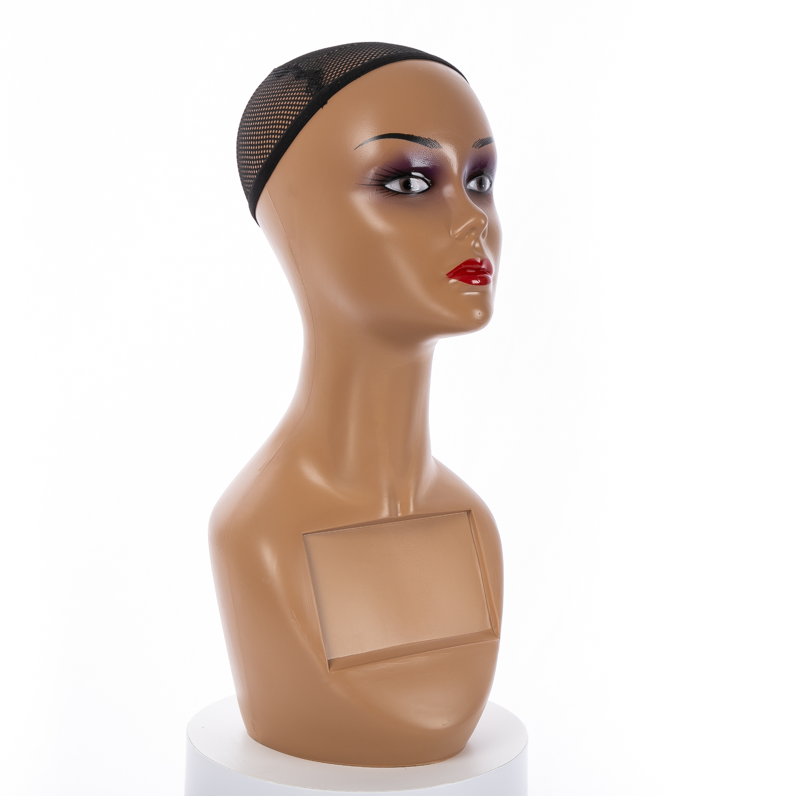 Female Black Makeup Realistic Wig Display Bust Mannequin Head with Shoulders for Wigs