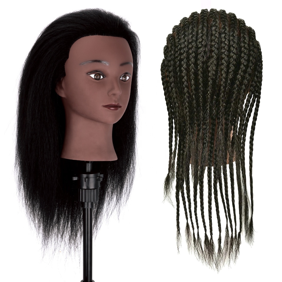 Professional college doll head Human Hair Hairdressing Training Head afro mannequin head with Natural Hair