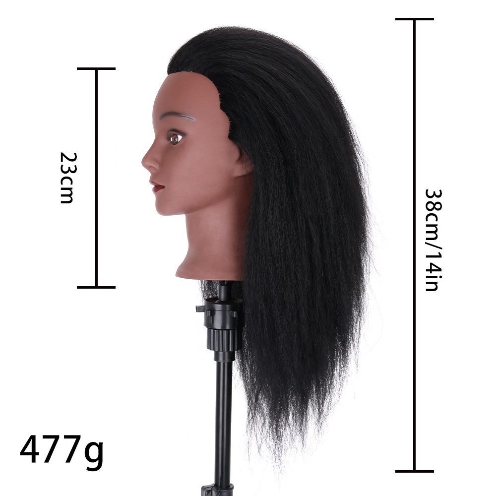 Professional college doll head Human Hair Hairdressing Training Head afro mannequin head with Natural Hair