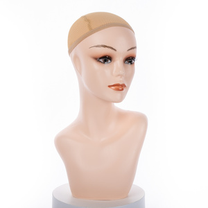 Female Black Makeup Realistic Wig Display Bust Mannequin Head with Shoulders for Wigs