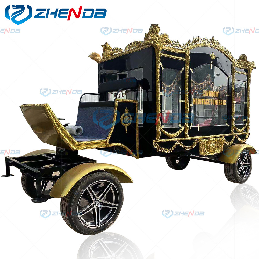 Funeral Buggy Electric Horse Hearse Manufacturer Black Horse Drawn Hearse For Sale/High Quality White Chariot Horse Drawn Hearse