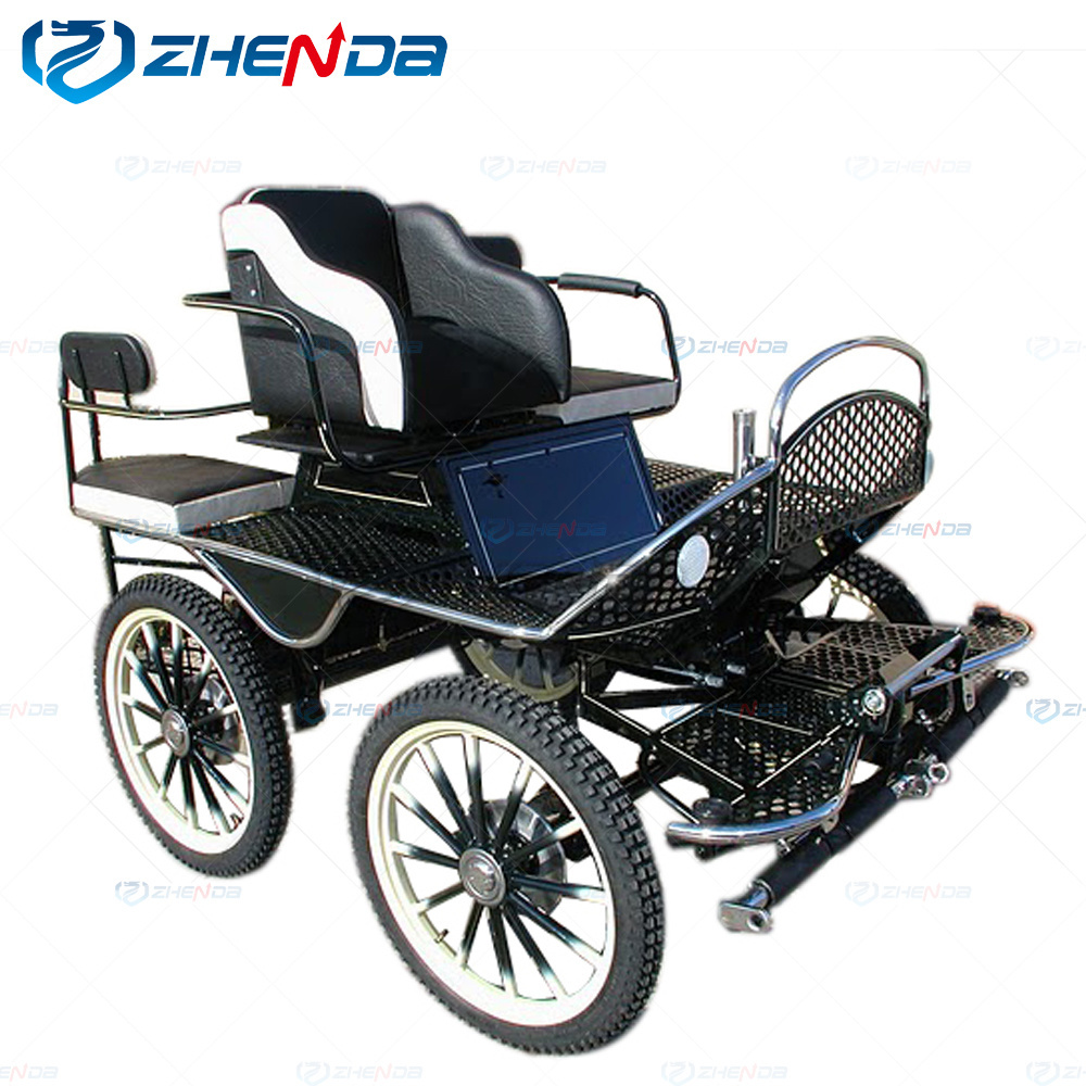 Caleches  horse drawn carriage/horse wagonVisiting Marathon Horse Carriage for sale/Black horse cart ZD-PM05