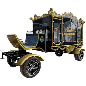 Funeral Buggy Electric Horse Hearse Manufacturer Black Horse Drawn Hearse For Sale/High Quality White Chariot Horse Drawn Hearse