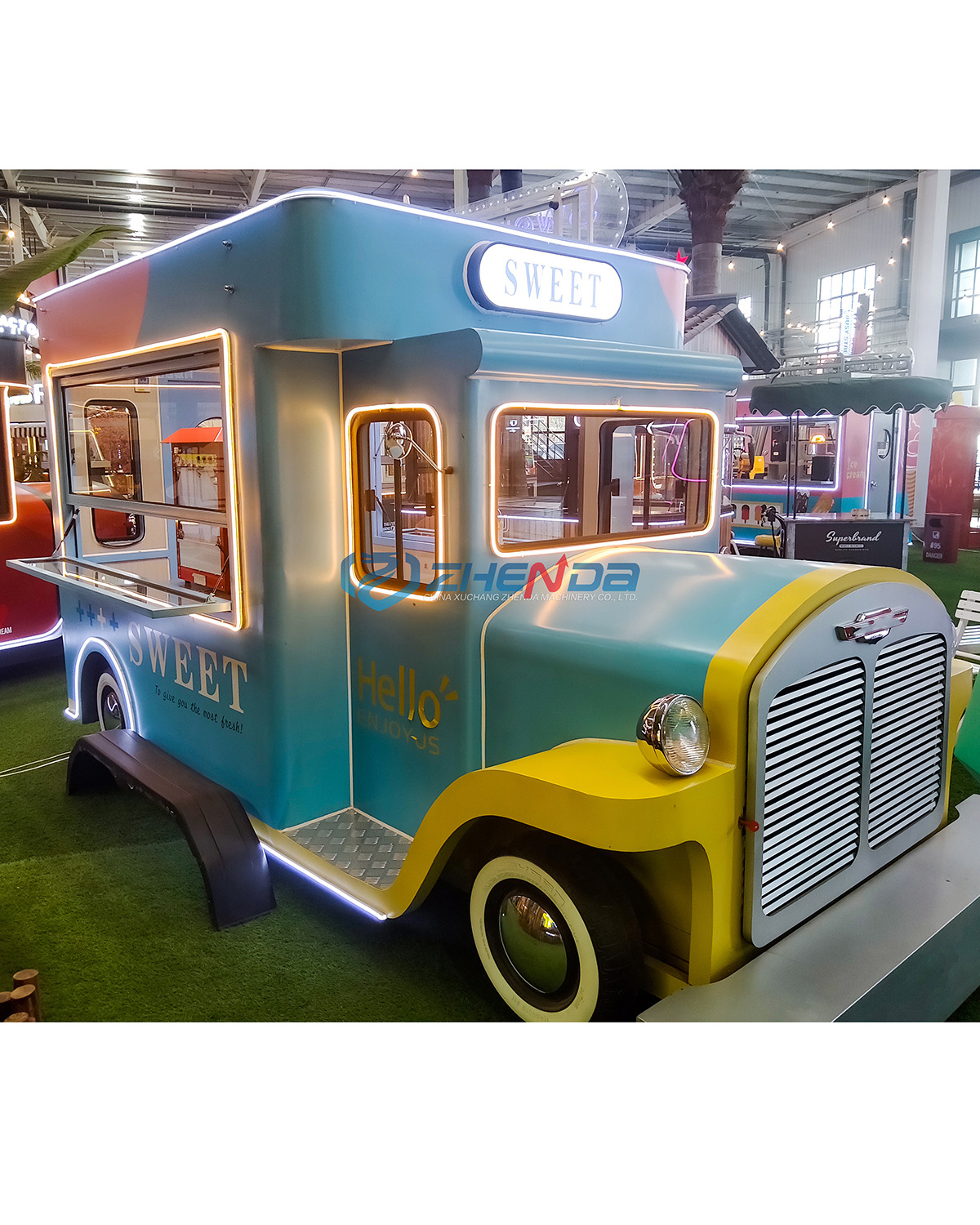 Zhenda customized mobile snack bread food car electric car ice cream food dining car with battery