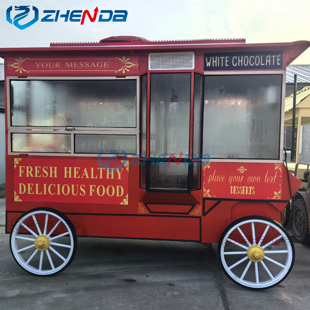 2024 Customized New Wagon Wheel Dining Truck Street Food Food Truck Electric Food Truck Hot Selling