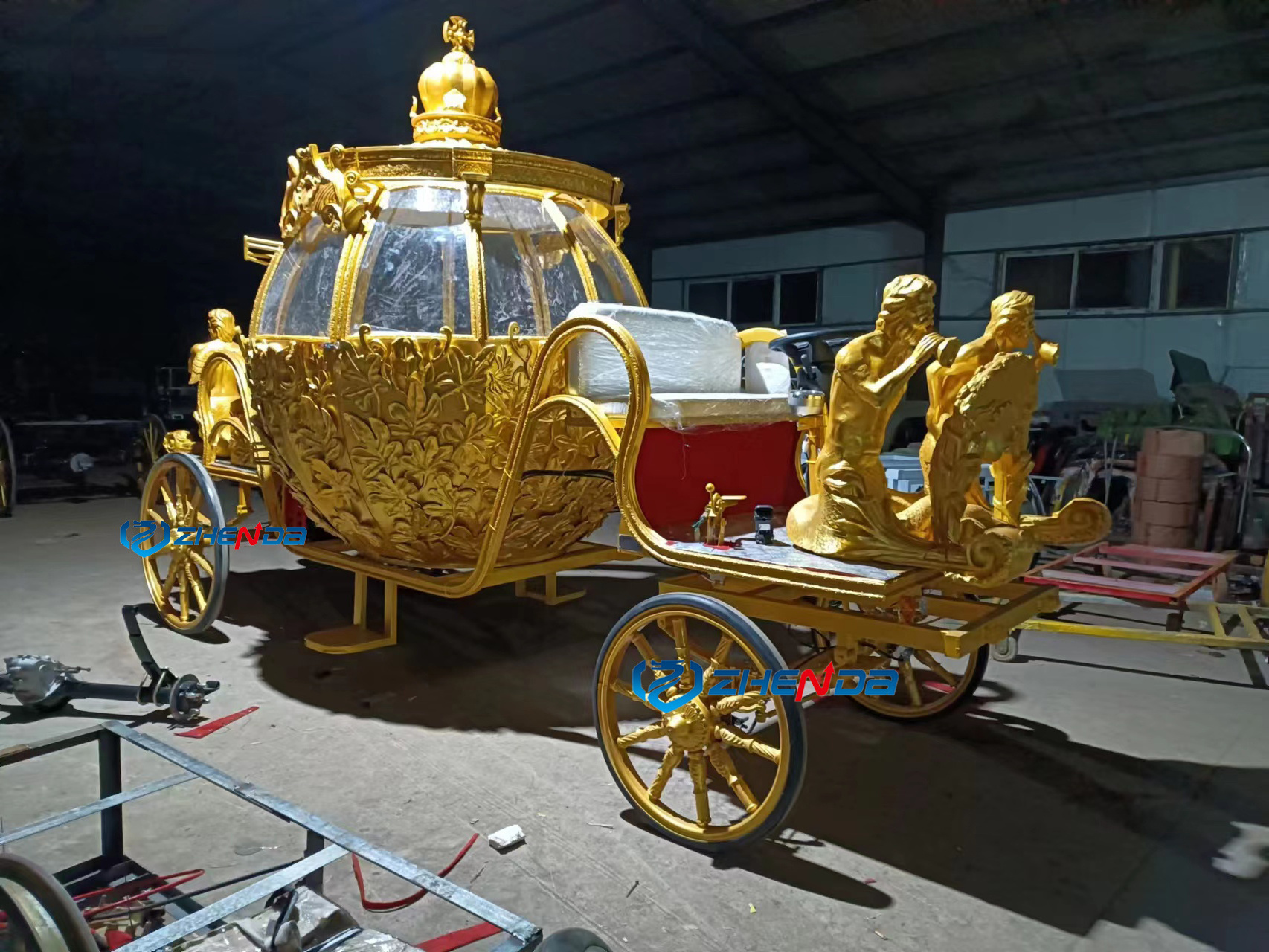 Electric British Style Wedding Horse Drawn Carriage pumpkin Carriage  electric Luxury cinderella coach for Wedding Venue