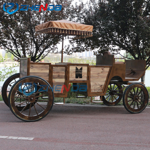 Solid rubber wheels cinderella wedding royal sightseeing wooden material horse carriage