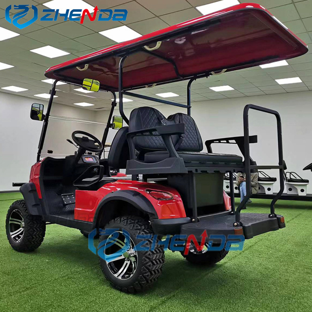 Wholesale black golf club trolley luxury 4 seater golf cart utility vehicle lithium battery golf buggy with bumper