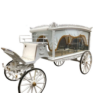 Customized white horse drawn hearse China Zhenda exports high quality hearse for sale