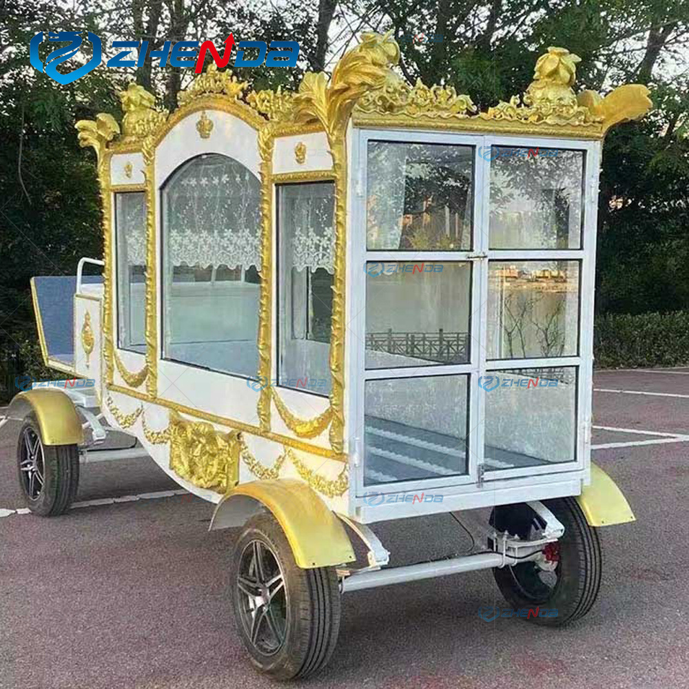 Funeral Buggy Electric Horse Hearse Manufacturer Black Horse Drawn Hearse For Sale/High Quality White Chariot Horse Drawn Hearse