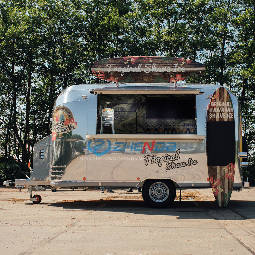 Customized Stainless Steel Fast Food Truck Airstream Cart Concession Trailer for Sale