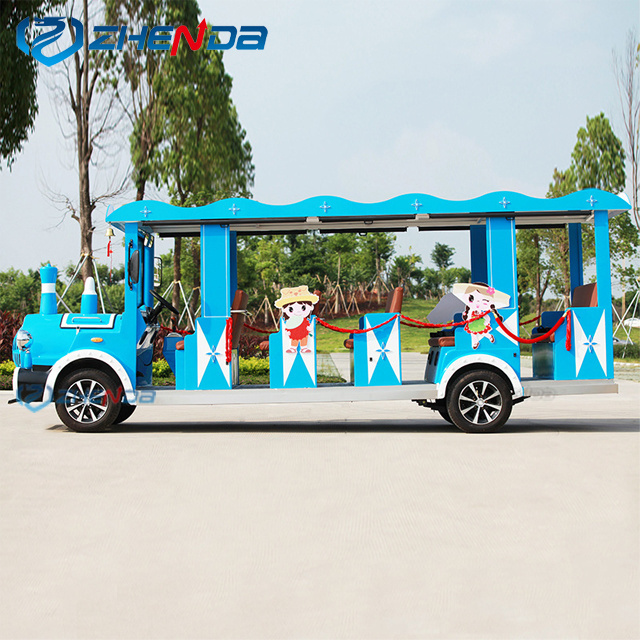 New 8 Seater Electric Sightseeing buggy 4 Wheel Hydraulic Brake and Park Brake cartoon shuttle car for Amusement Parks