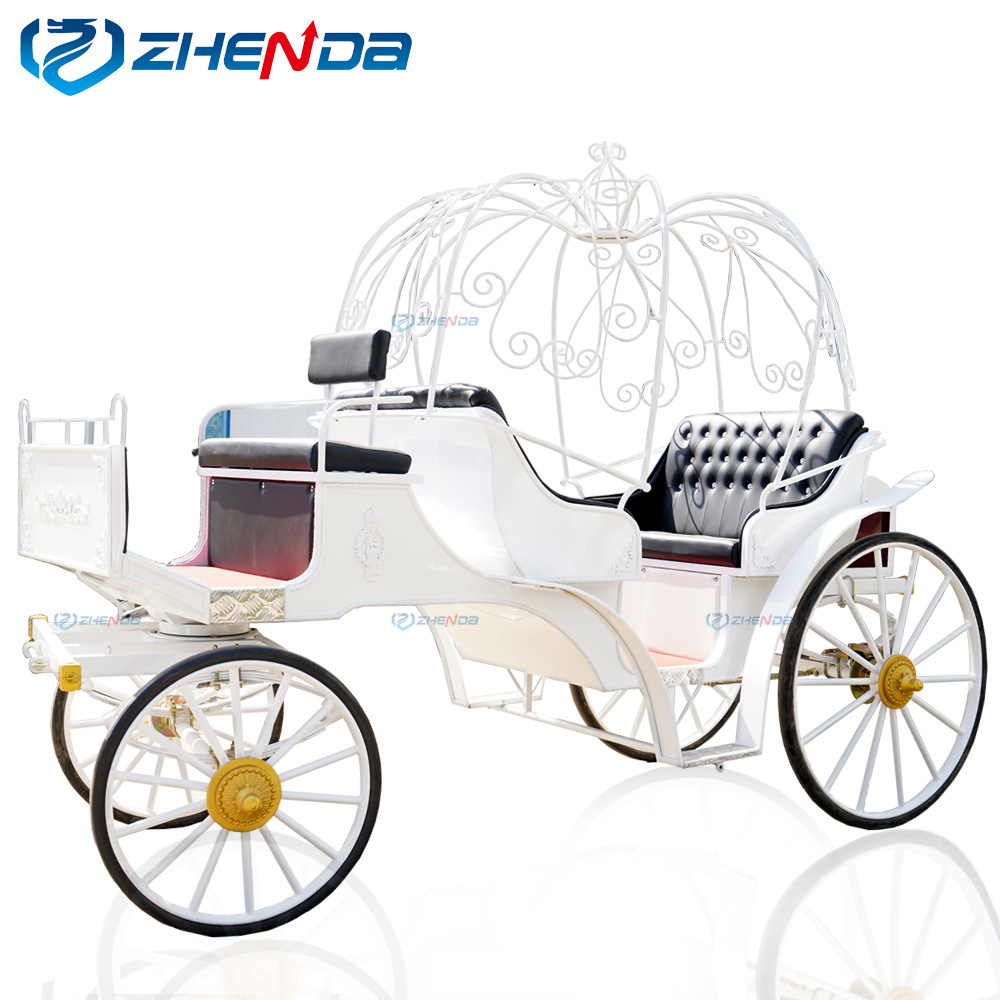 Fashion classic black and pink pumpkin carriage electric horse drawn can be customized high quality pumpkin carriage