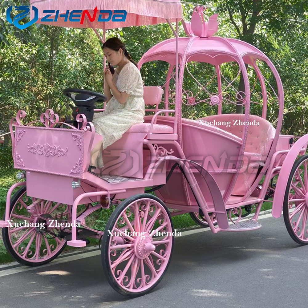 Ride On Car Princess Royal Horse And Carriage Gir/Cinderella Horse Carriage For Sale/Horse Carriage Solid Rubber Wheels