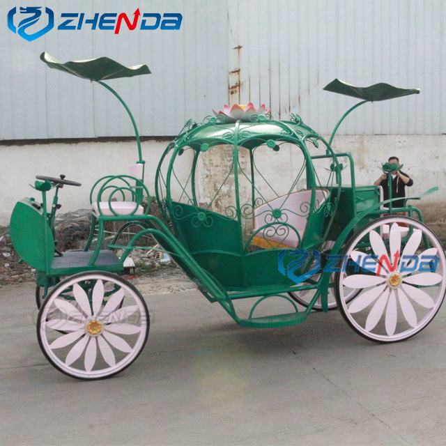 New design new model Cinderella pumpkin horse carriage lotus leaf shape beautiful pumpkin horse carriage for sale