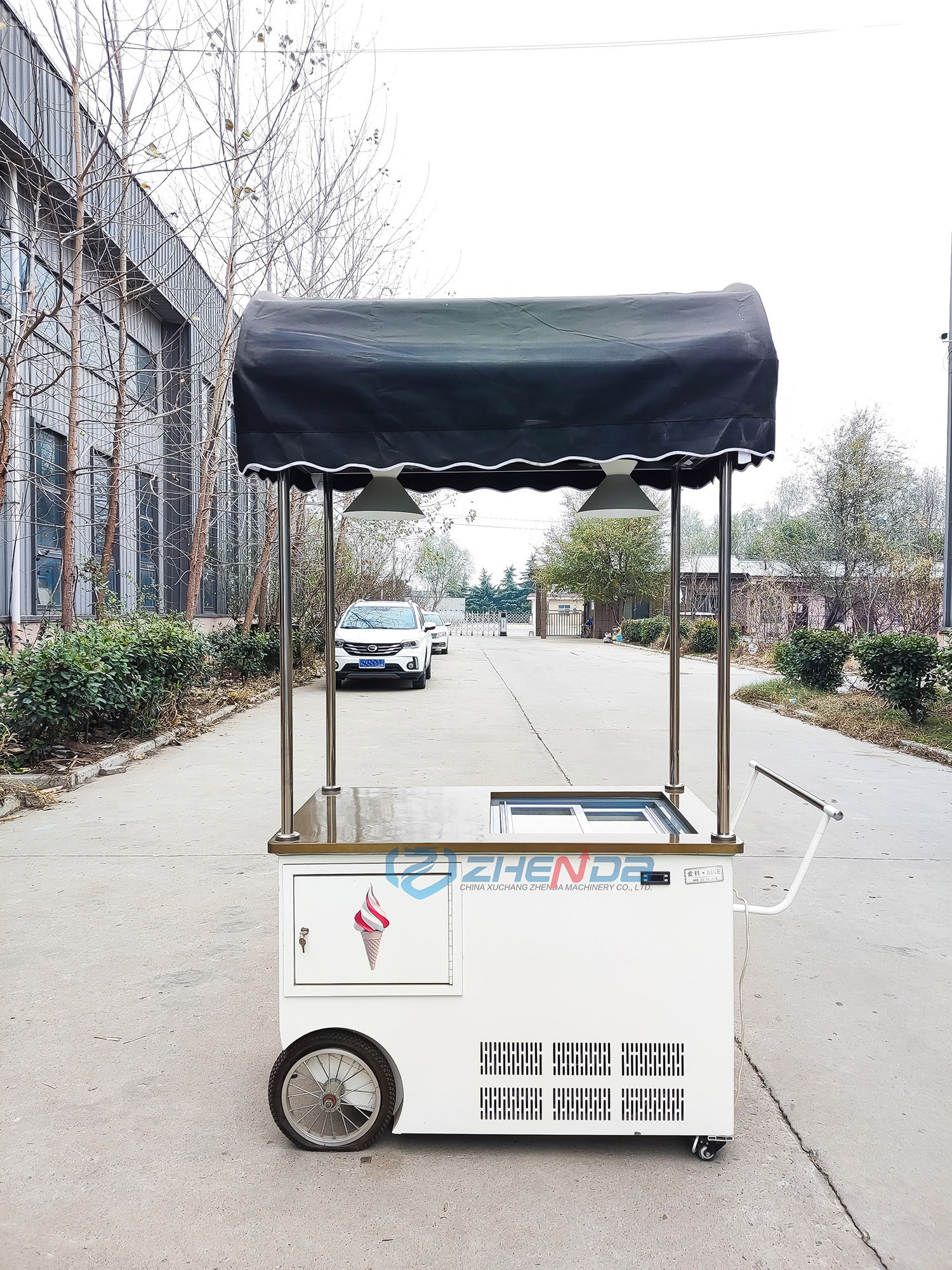 New attractive removable glass fiber food stall sweet corn cart Bike Trailer Ice Cream mini food cart