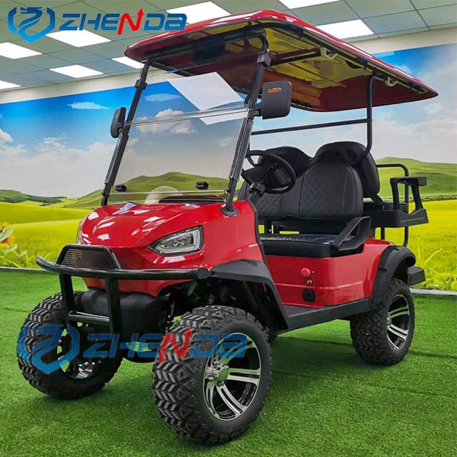 Wholesale black golf club trolley luxury 4 seater golf cart utility vehicle lithium battery golf buggy with bumper