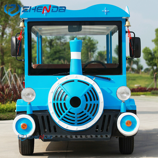 New 8 Seater Electric Sightseeing buggy 4 Wheel Hydraulic Brake and Park Brake cartoon shuttle car for Amusement Parks