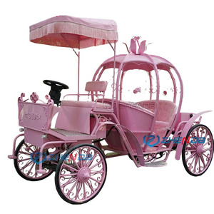 Ride On Car Princess Royal Horse And Carriage Gir/Cinderella Horse Carriage For Sale/Horse Carriage Solid Rubber Wheels