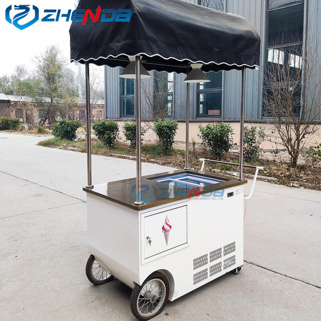 New attractive removable glass fiber food stall sweet corn cart Bike Trailer Ice Cream mini food cart