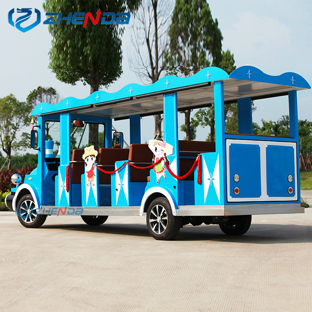 New 8 Seater Electric Sightseeing buggy 4 Wheel Hydraulic Brake and Park Brake cartoon shuttle car for Amusement Parks