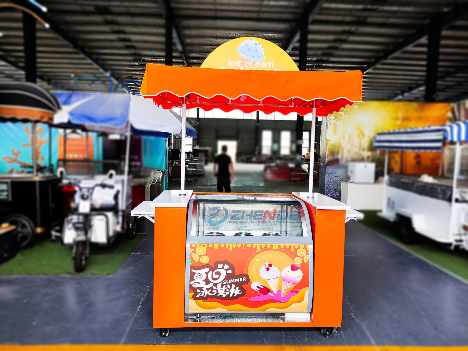 High quality Mobile street food cart sweet popcorn display trailer retail hand carts stand stall French Fries Vehicle