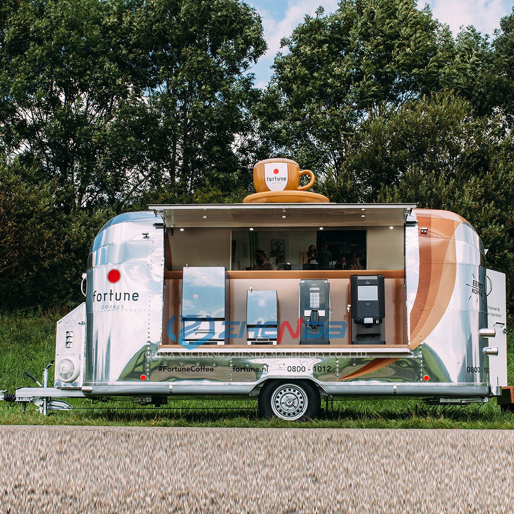 Customized Stainless Steel Fast Food Truck Airstream Cart Concession Trailer for Sale