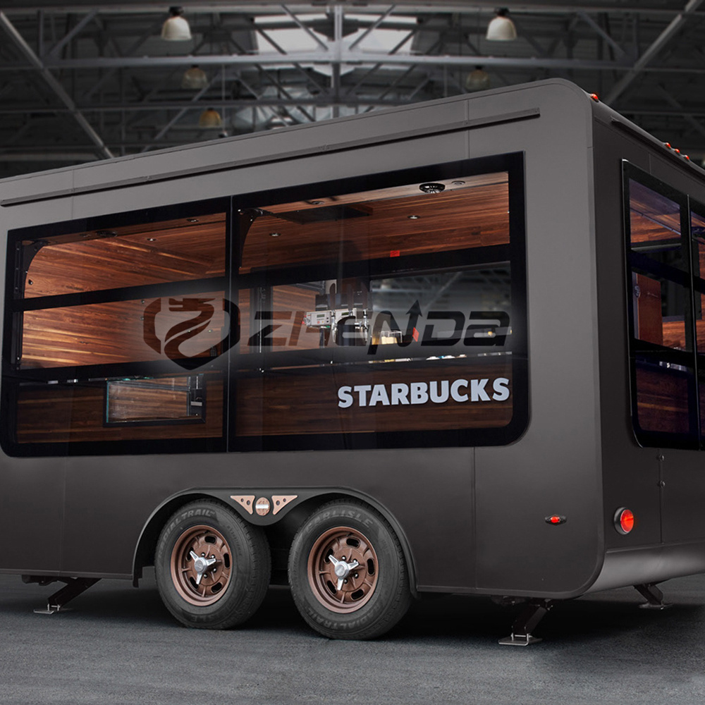 Black Retro Dining Truck Bar Beverage Food Truck Manufacturer Provide Street Mobile Trailer