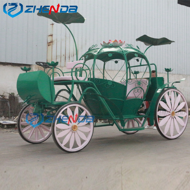 New design new model Cinderella pumpkin horse carriage lotus leaf shape beautiful pumpkin horse carriage for sale