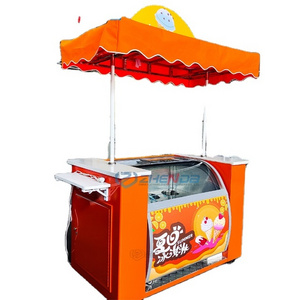 High quality Mobile street food cart sweet popcorn display trailer retail hand carts stand stall French Fries Vehicle