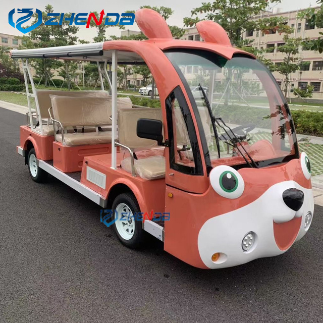 High quality Mini Sightseeing Cart sightseeing Vehicle Tourist Shuttle Electric Sightseeing Car cartoon bus