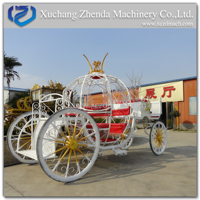 Festival Power Wheels White Gold  Cinderella Pumpkin Horse-Driven Carriage{ZD-PC04 }