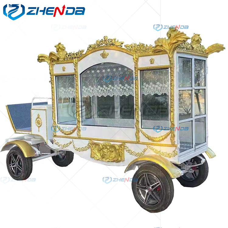 Funeral Buggy Electric Horse Hearse Manufacturer Black Horse Drawn Hearse For Sale/High Quality White Chariot Horse Drawn Hearse