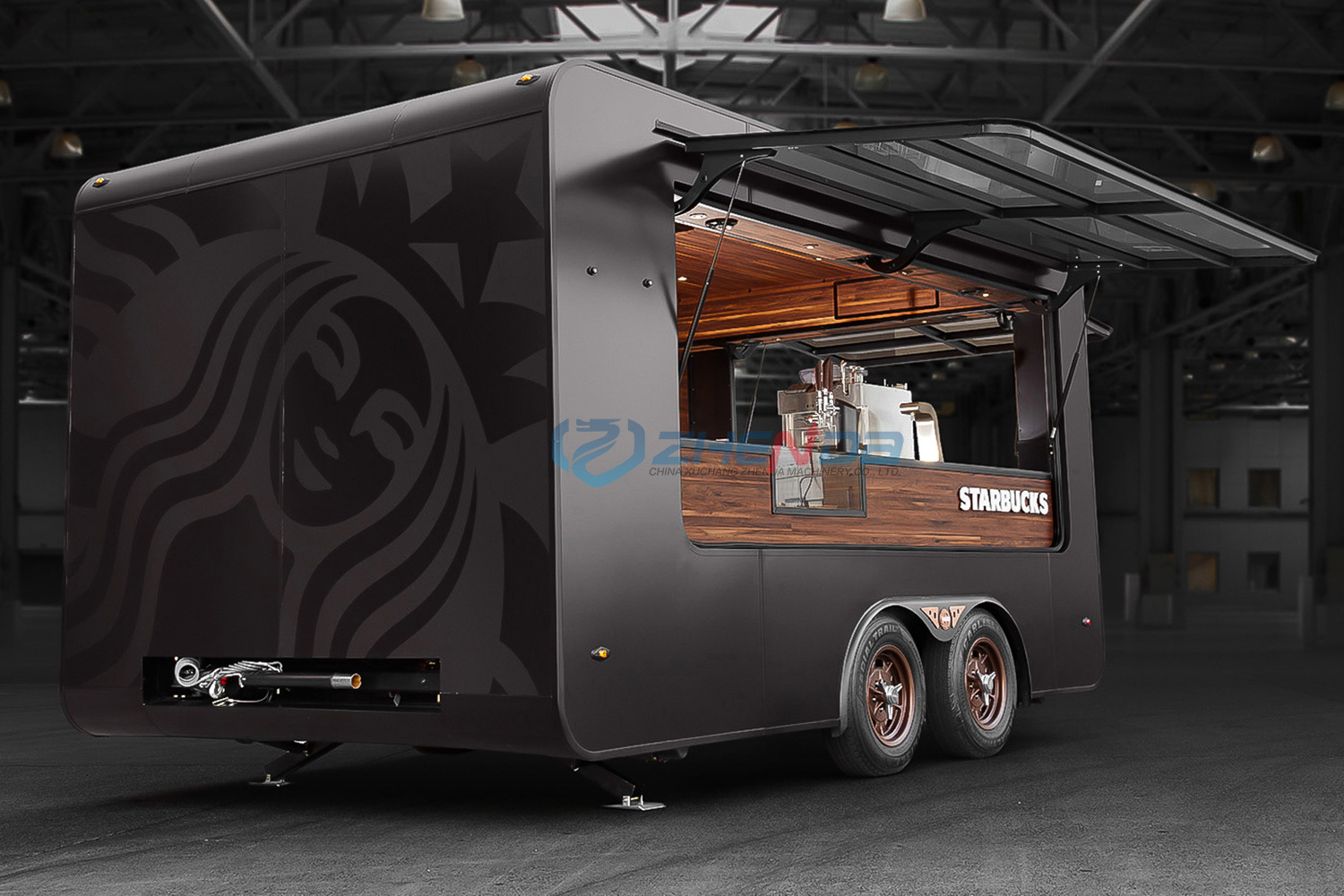 Black Retro Dining Truck Bar Beverage Food Truck Manufacturer Provide Street Mobile Trailer