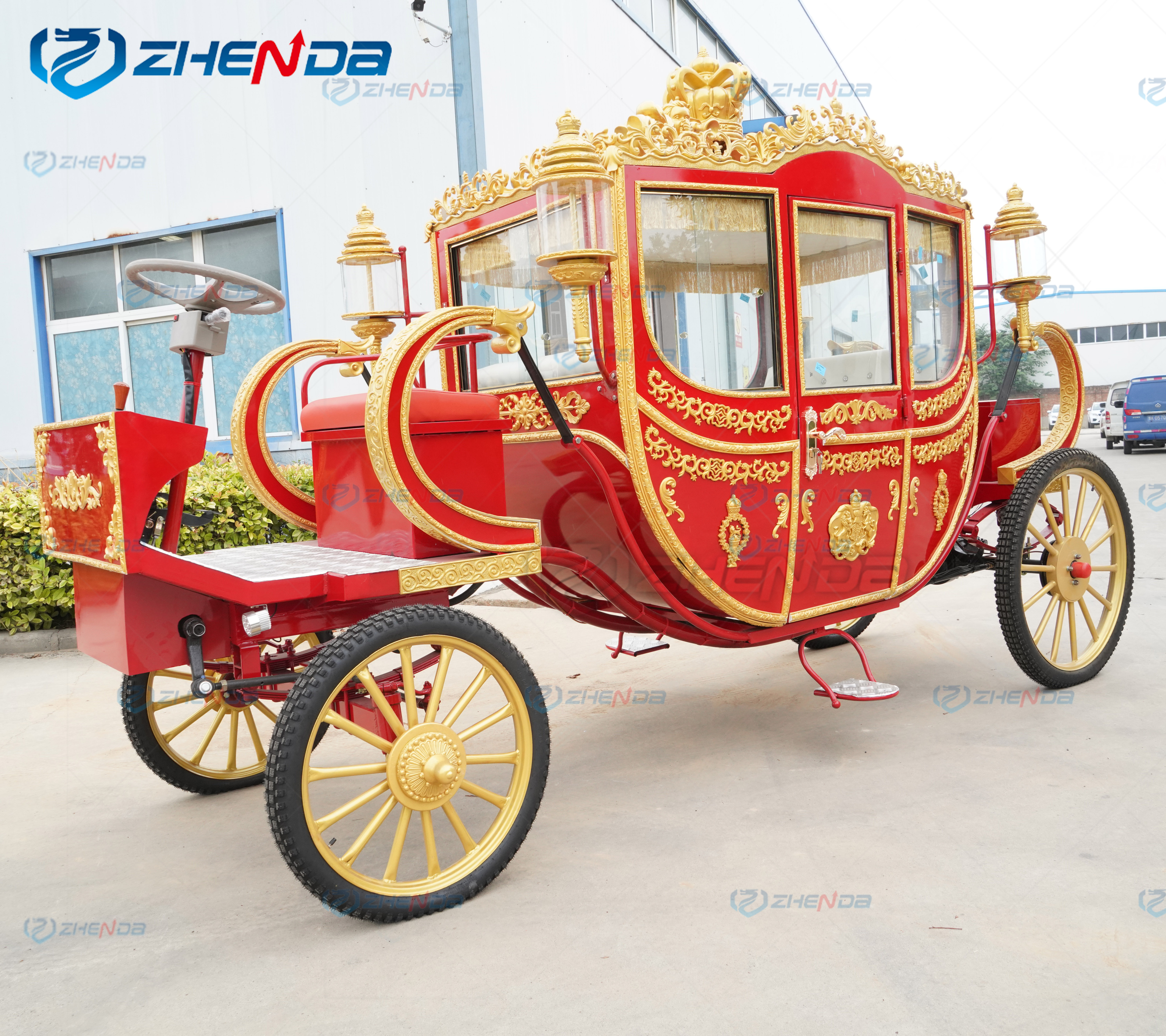 Amusement Electric rides Classical Royal horse carriage