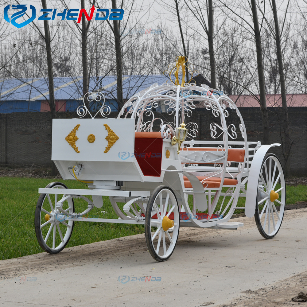 Golden crown popular style pumpkin carriage / handmade playground little girls ride pumpkin carriage on sale