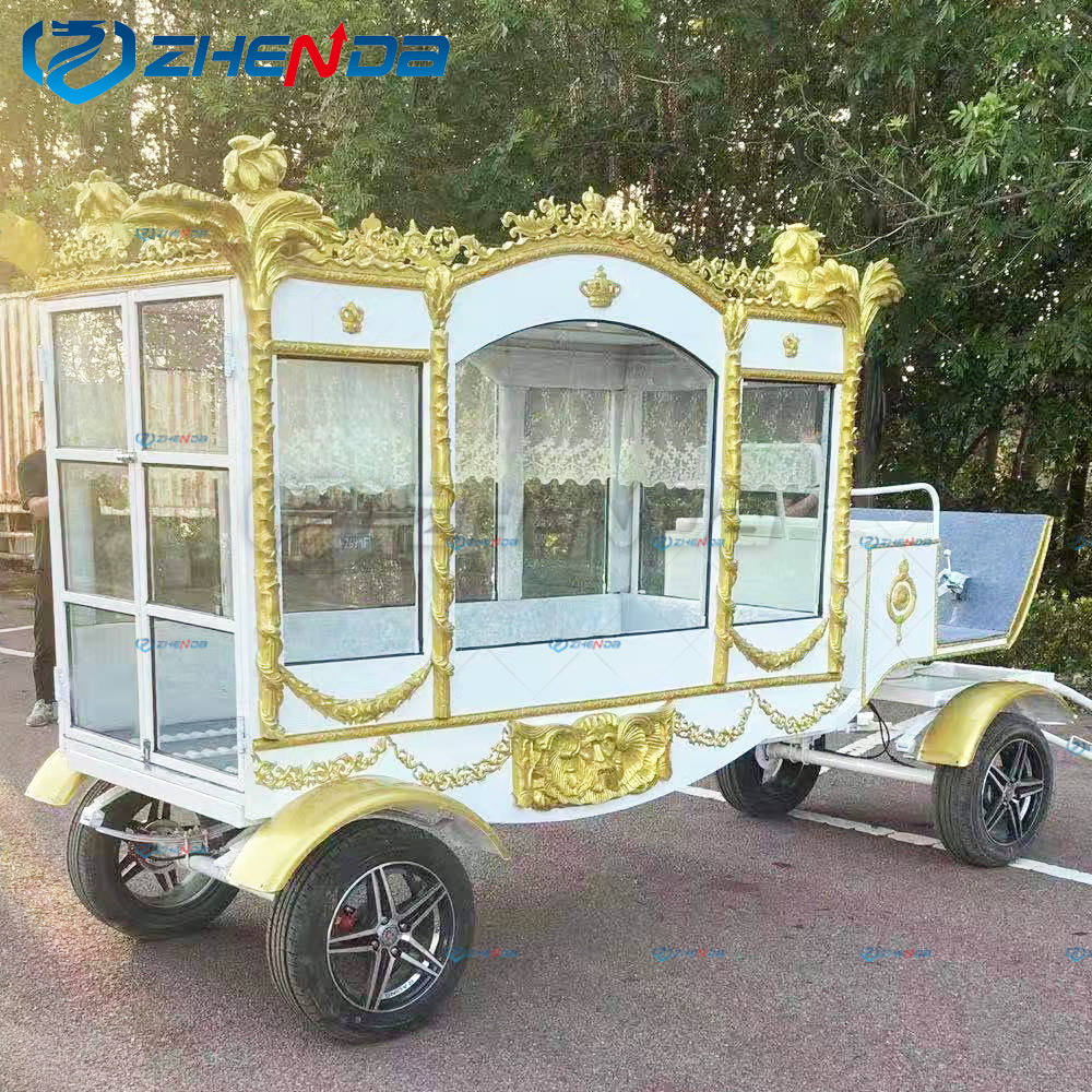 Funeral Car Manufacturer Coffin Carriage / Solemn Funeral Horse Drawn Hearse