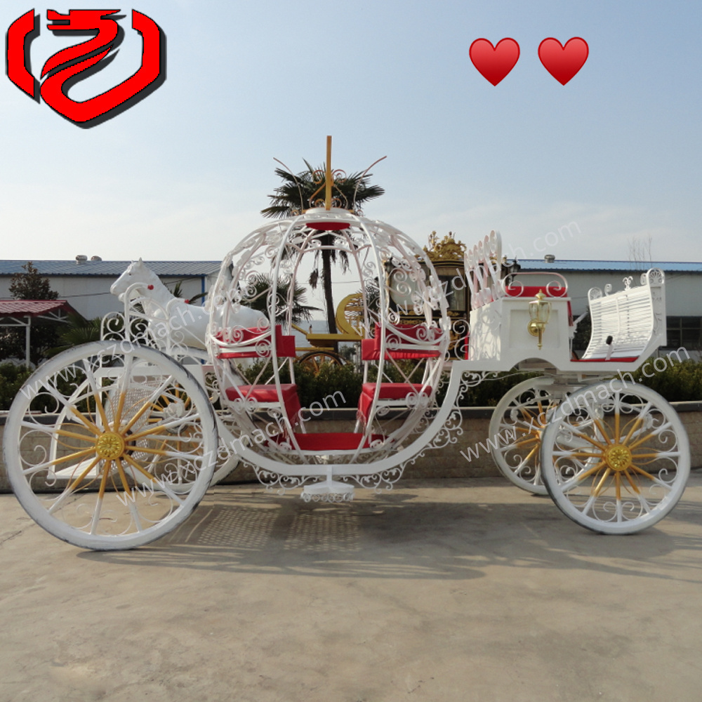 Festival Power Wheels White Gold  Cinderella Pumpkin Horse-Driven Carriage{ZD-PC04 }