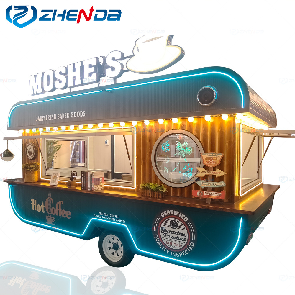 High Quality Coffee Van Beer Bar Hot Dog Food Cart Mobile Snack Food Truck for Sale European