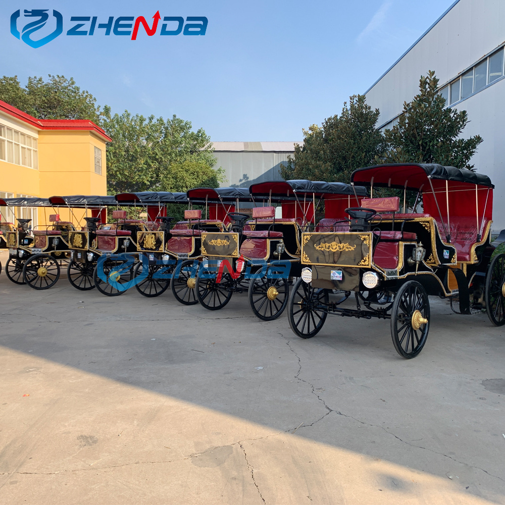 Sightseeing Carriage Manufacturer/ Black Wedding Cinderella Horse Carriage/Sightseeing Tourist Electric Horseless Carriage