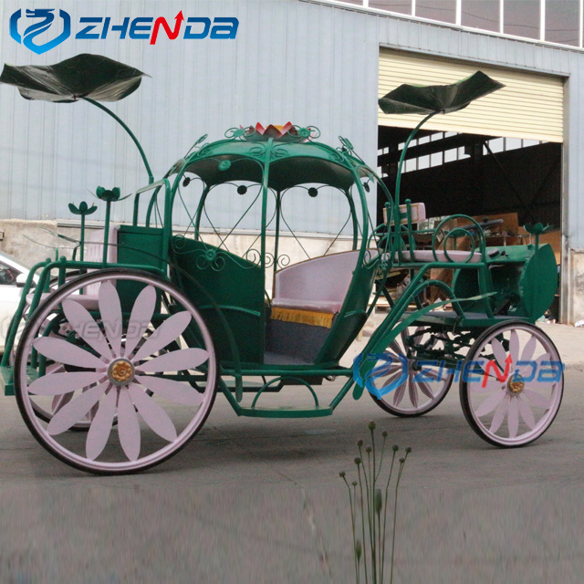 New design new model Cinderella pumpkin horse carriage lotus leaf shape beautiful pumpkin horse carriage for sale