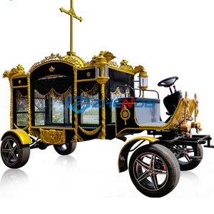 Glass Cover Black Funeral Hearse Electric Carriage/Horse Horse Coffin Cart