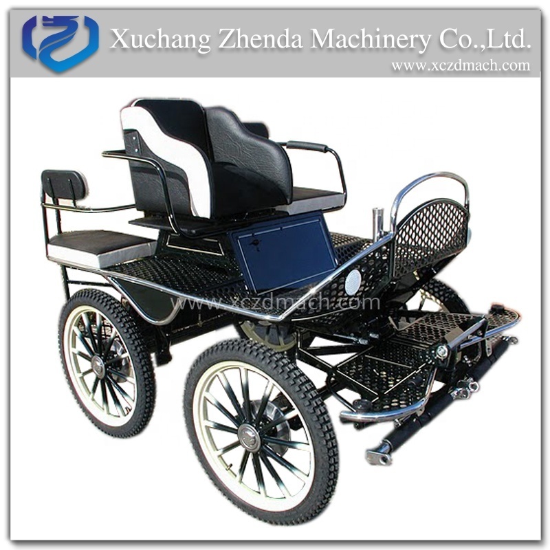 High Quality Black Marathon Horse Wagon / Horse Carriage/horse Cart