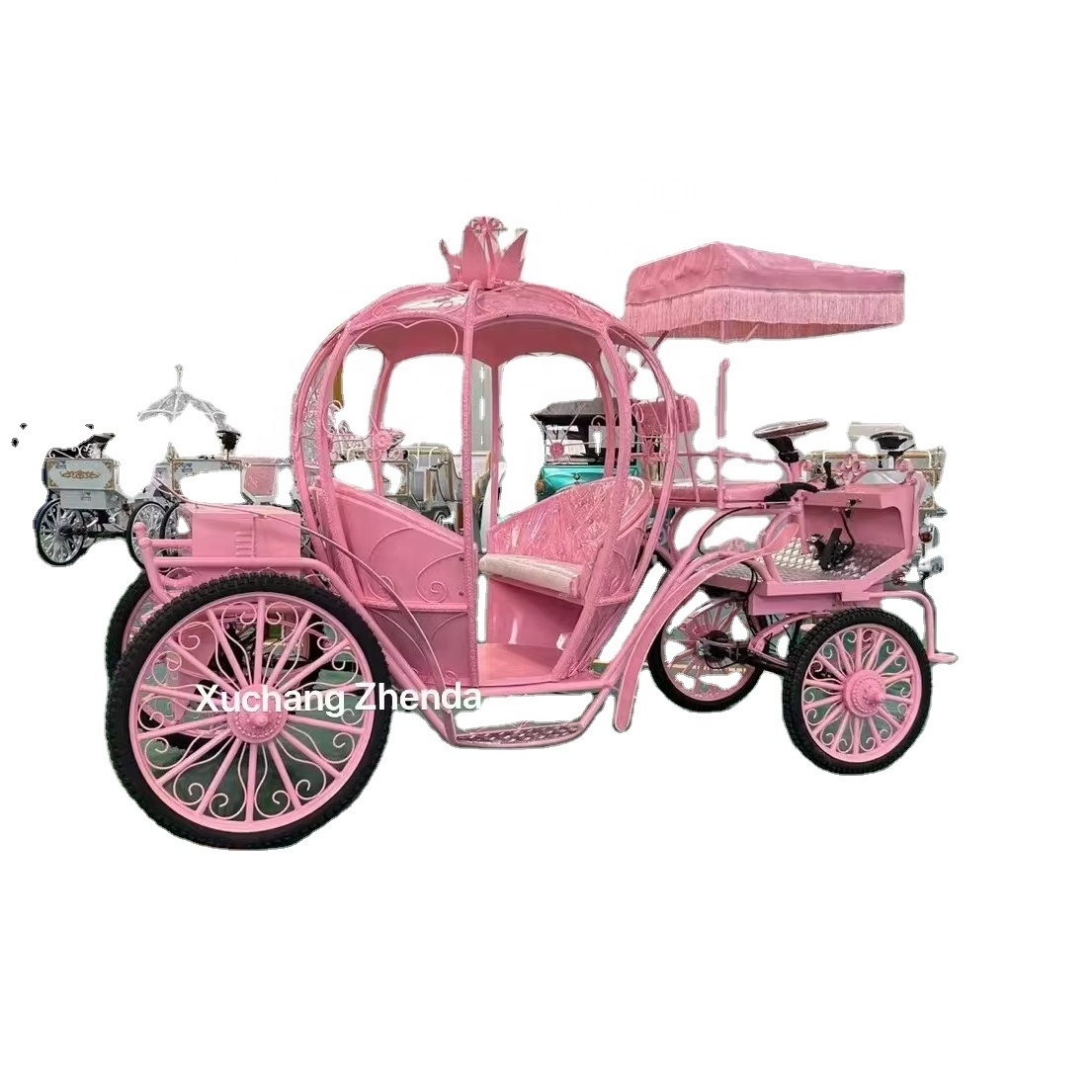 Pink Electric Cinderella Pumpkin Horse Cart/Wedding wagon/horse pumpkin carriage