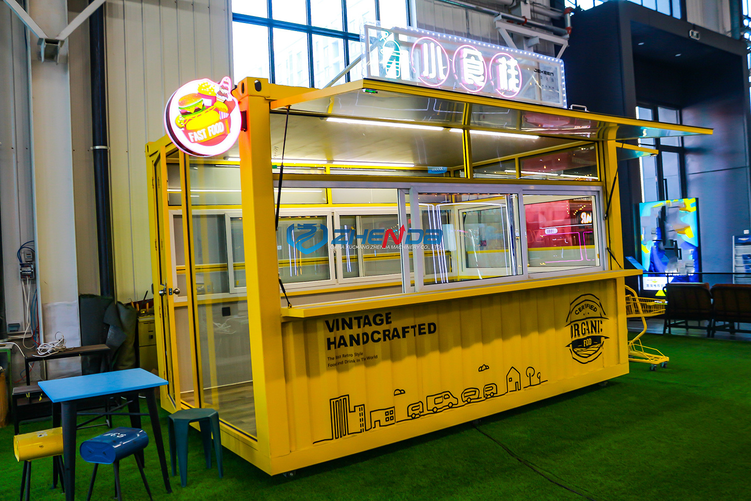 Street hot selling cute food cart/outdoor unique design ice cream dining cart/exquisite candy kiosk dining cart