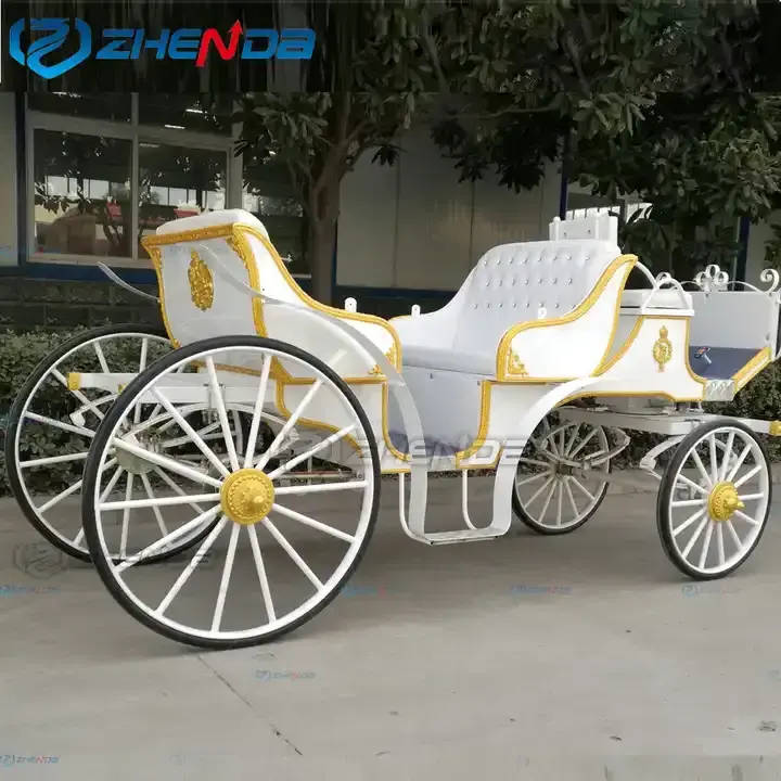 European Sightseeing Horse Carriage Electric Cinderella Children Garden Horse Cart / Mini Princess Carriage For Sale